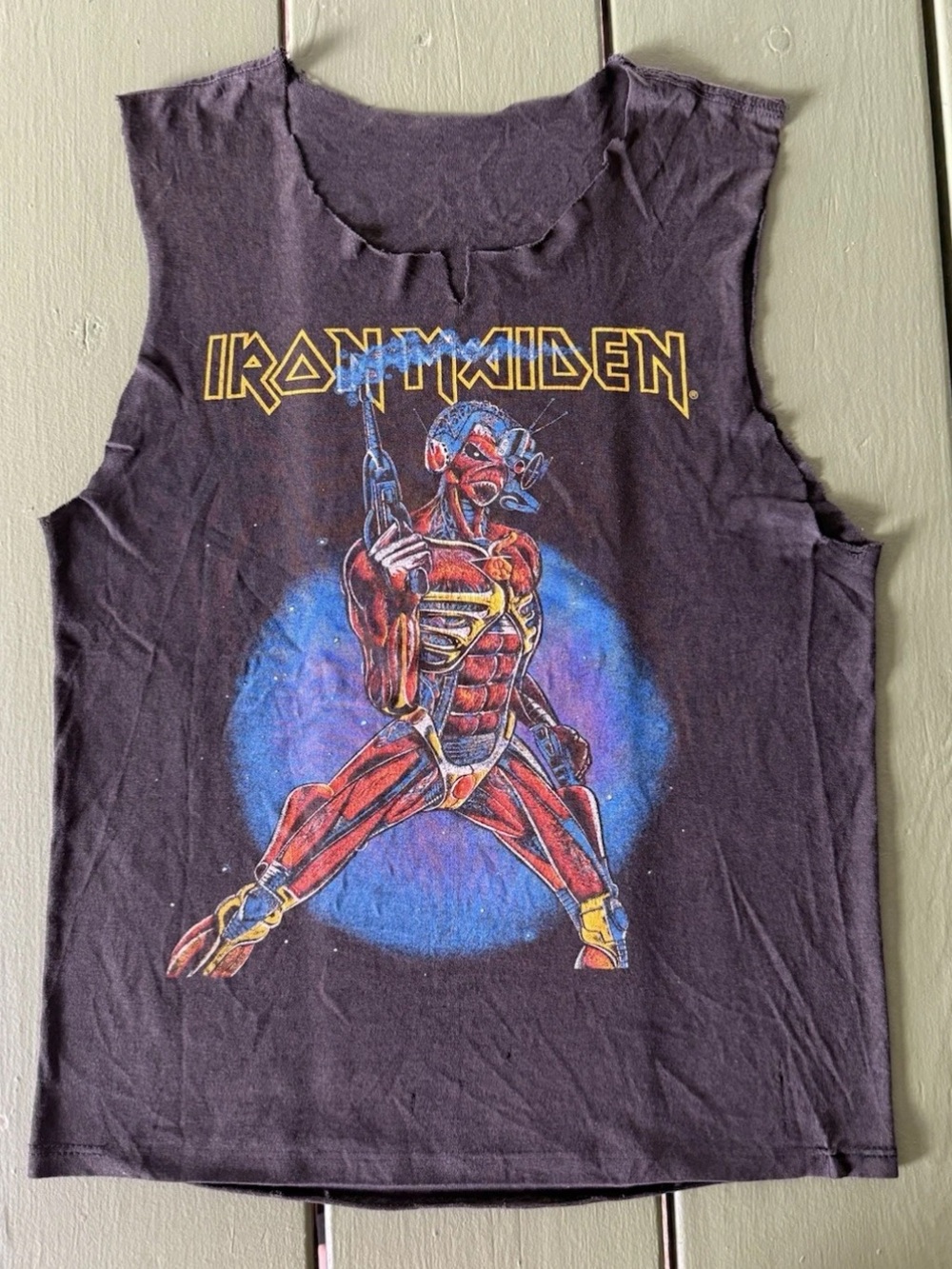 Vintage 80s Iron Maiden Somewhere On Tour Shirt Band Music Rock Punk L Thrash